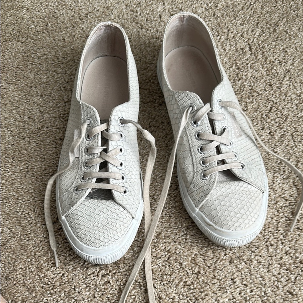 SUPERGA Snakeskin Textured Sneakers